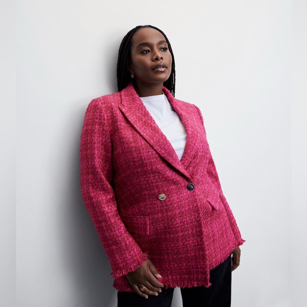 Mango Pink Tweed Blazer